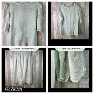 Cloak Of Many Colors By Liberty & Lucretia Size 20 2 Pc Set Blouse & Skirt Linen